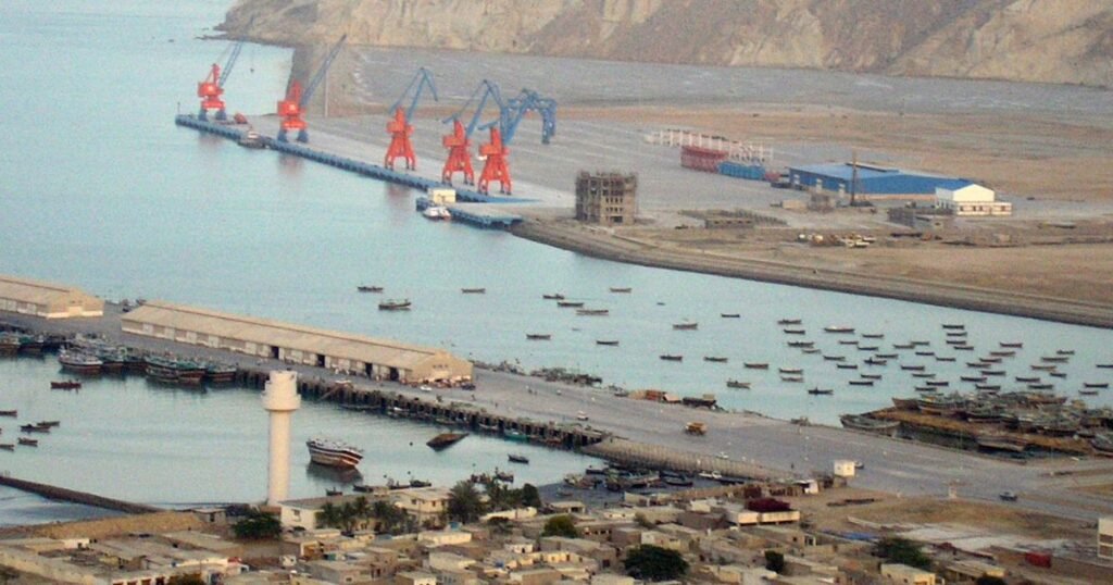 Aerial view of Gwadar Port in Pakistan, developed by China as part of the Belt and Road Initiative. India's military strategy is looking for ways to counter this.