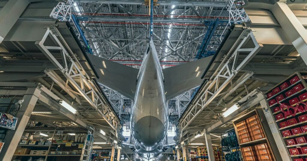 Aircraft manufacturing hangar